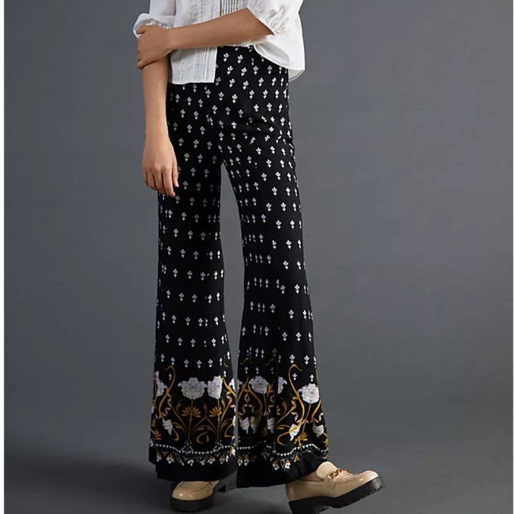 ANTHROPOLOGIE | Floral Wide-Leg Pants | NWT - Picture 2 of 9
